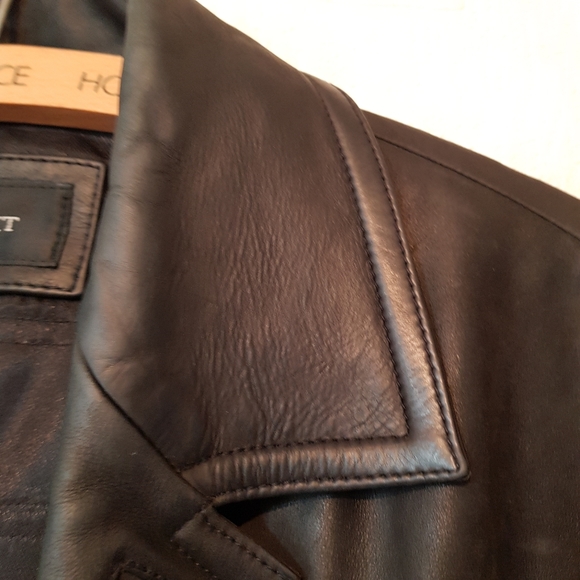 Vintage Very Heavy Leather Jacket Mid Length Men's Large - Picture 6 of 14